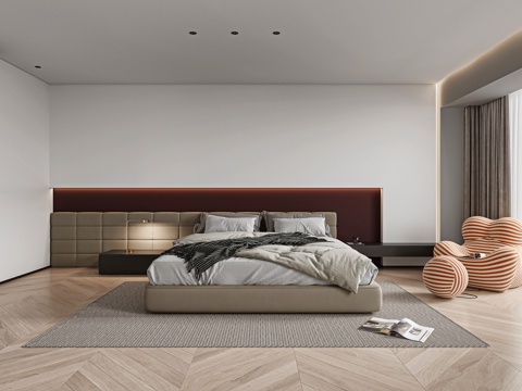  现代主卧3d模型 