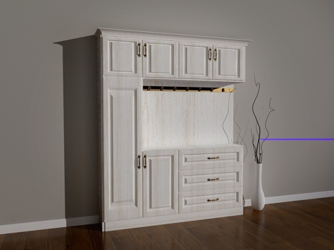  入欧式简约高鞋柜3d模型 