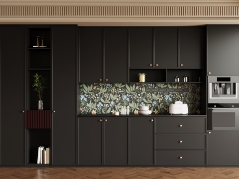  法式复古酒柜 餐边柜3d模型 