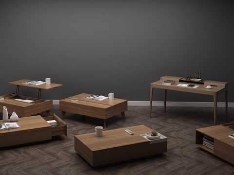  北欧精品茶几书桌3d模型 