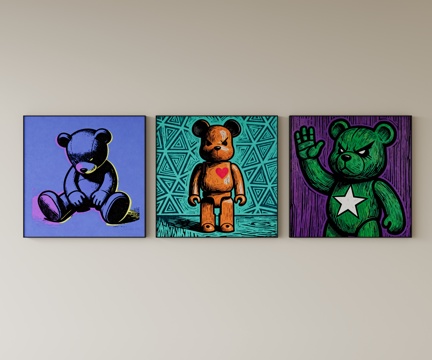  现代卡通装饰画3d模型 