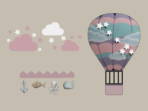 现代儿童墙饰su模型