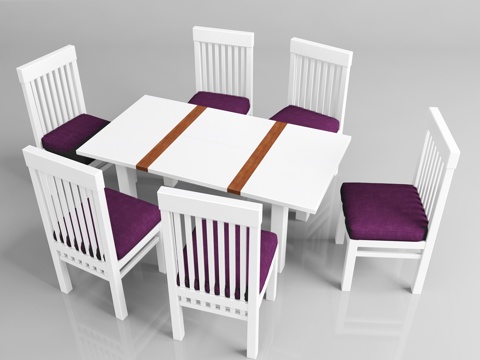  现代餐桌 餐桌椅组合3d模型 