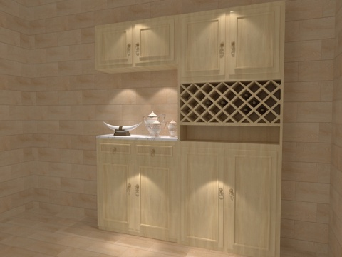  现代柜子组合（酒柜）3d模型 