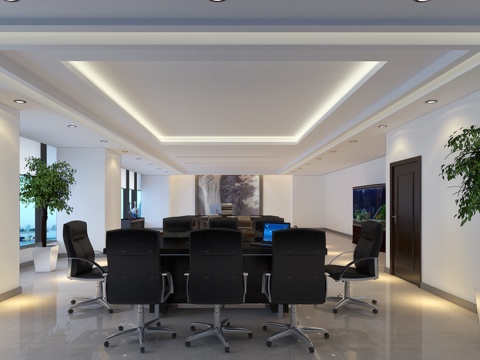  现代经理办公室3d模型 