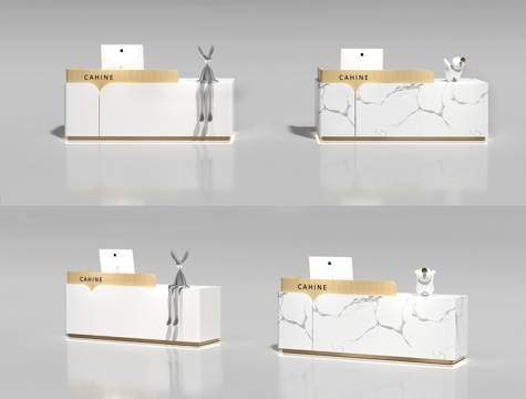  简约前台 酒店前台 民宿前台  餐厅前台  服装店收银台3d模型 