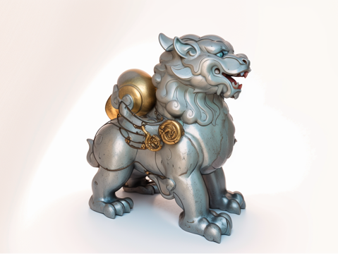 石麒麟雕塑su模型