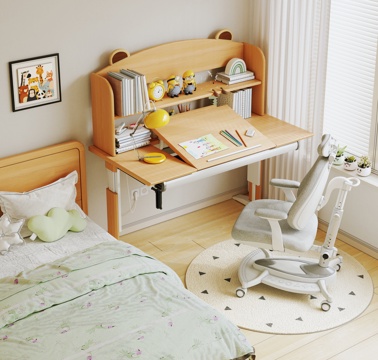  现代儿童学习桌 原木儿童学习桌3d模型 