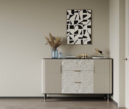  现代玄关柜 入户边柜su模型 