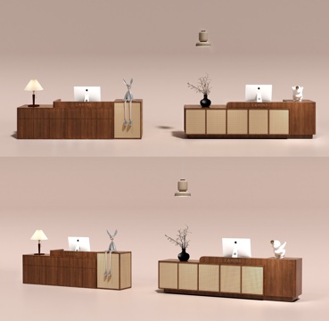  中古前台 酒店前台 民宿前台  餐厅前台  服装店收银台3d模型 