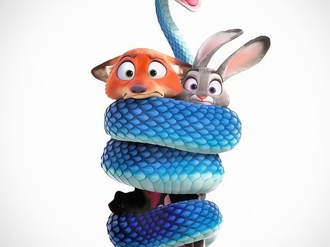  网红打卡动物玩偶 商场电影网红装饰 电影院网红玩偶su模型 