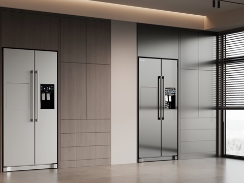 意式冰箱柜 现代极简冰箱柜su模型