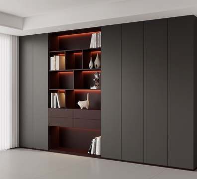  现代意式书柜 置物柜3d模型 