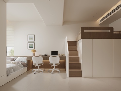  现代儿童房3d模型 