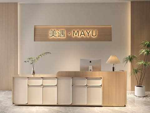  前台收银台 酒店前台 服装店收银台 中古风前台 美容院前台3d模型3d模型 