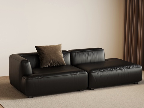  现代意式沙发 贵妃椅su模型 