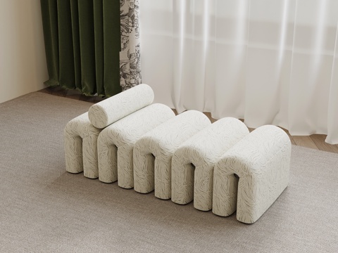  现代床尾凳 换鞋凳su模型 