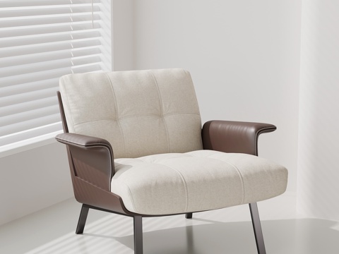 现代意式单人沙发 休闲椅su模型