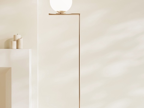  现代落地灯 球形落地灯su模型 