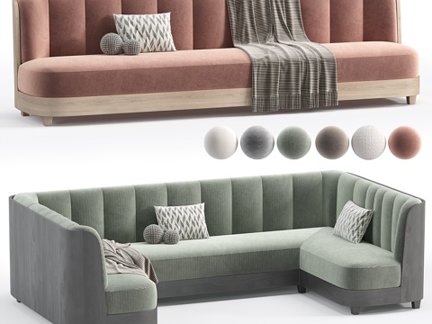  布列塔尼餐厅沙发3d模型 