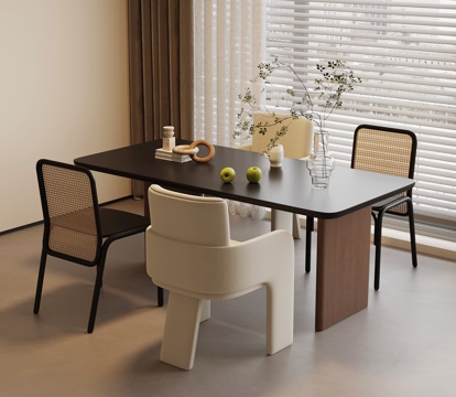 法式复古餐桌椅su模型