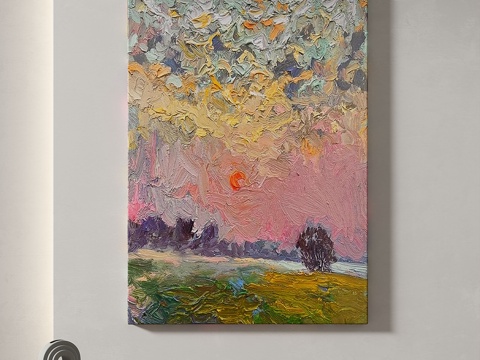  现代，轻奢，肌理，油画，田园，装饰画3d模型 