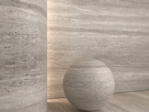  现代侘寂大理石 洞石 墙地砖3d模型 