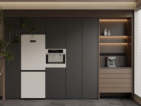 现代意式餐边柜 橱柜su模型