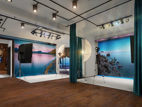  工业风 影棚  化妆间  摄影机3d模型 