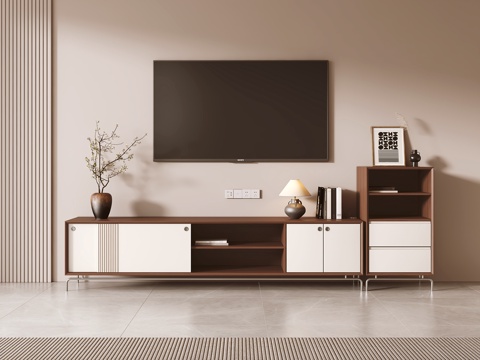  现代简约电视柜su模型 