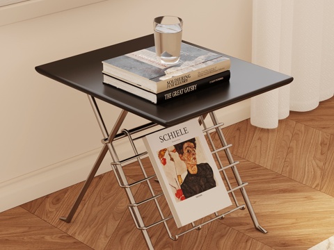  现代极简边几3d模型 