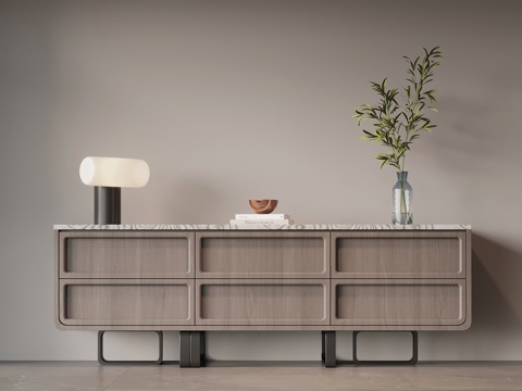  现代意式电视柜 边柜su模型 