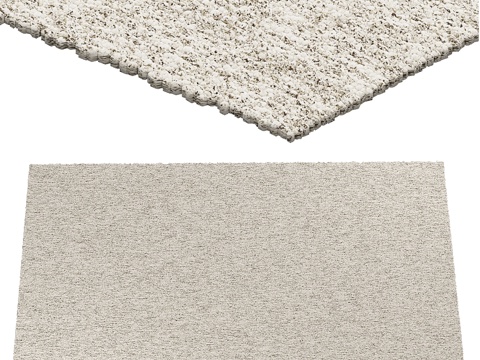  现代侘寂羊毛布艺地毯3d模型 