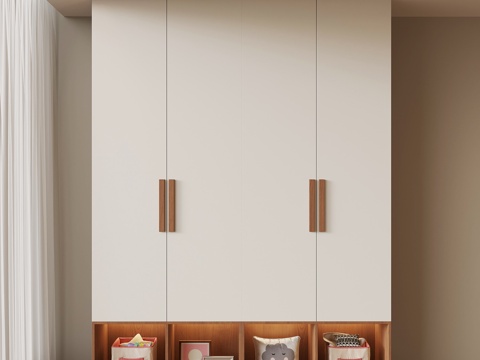 现代衣服 儿童衣柜su模型