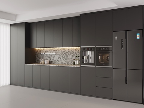  现代意式餐边柜 酒柜su模型 