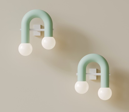 现代奶油风壁灯 儿童床头灯su模型