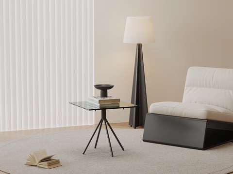  现代边几 方形边几su模型 