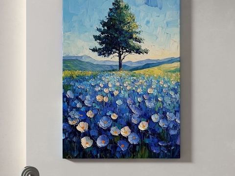  现代，轻奢，肌理，油画，田园，装饰画3d模型 