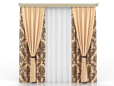  窗帘 布艺窗帘 纱帘 罗马帘 遮阳帘3d模型 