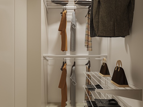  现代衣帽间3d模型 