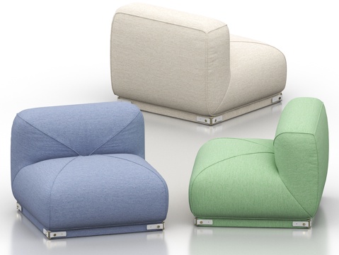  单人沙发 贵妃椅 贵妃沙发 沙发椅 休闲沙发 布艺沙发3d模型 