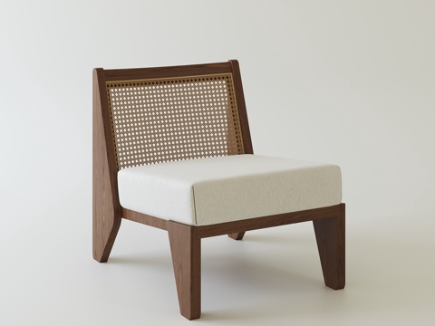 侘寂中古休闲椅su模型