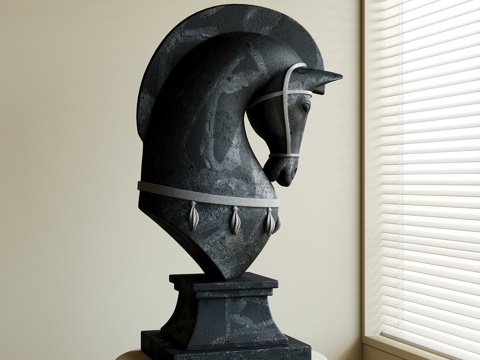  现代雕塑摆件su模型 