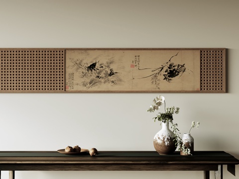  新中式装饰画3d模型 