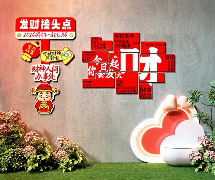  网红打卡墙 露营风打卡墙 奶茶店打卡墙3d模型 