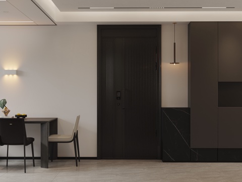  意式简约客餐厅3d模型 