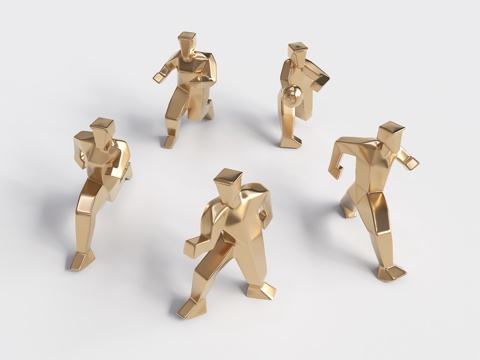 运动人物雕塑 简模运动雕塑 底多边形运动雕塑 运动雕塑 景观3d模型 