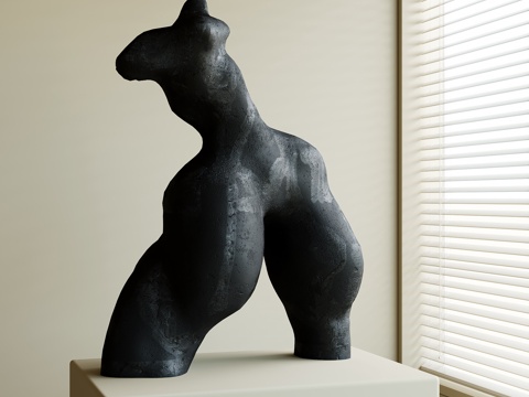  现代雕塑摆件su模型 