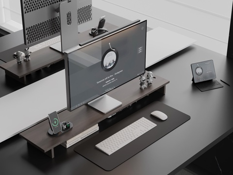 现代电脑 台式电脑su模型