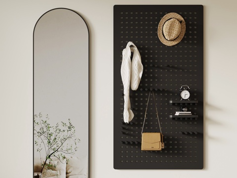 现代挂钩 洞洞板 镜子su模型